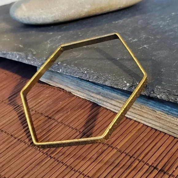 Vintage Y2K 90s Grunge Bronze Textured Metal Bangle Bracelet - Picture 9 of 14